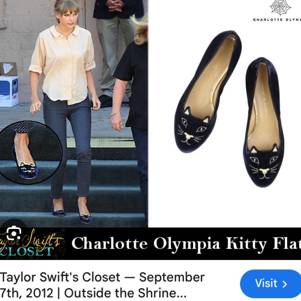 Charlotte Olympia Kitty Flats-  37 Women's size 7 - ASO Taylor Swift - Picture 2 of 6